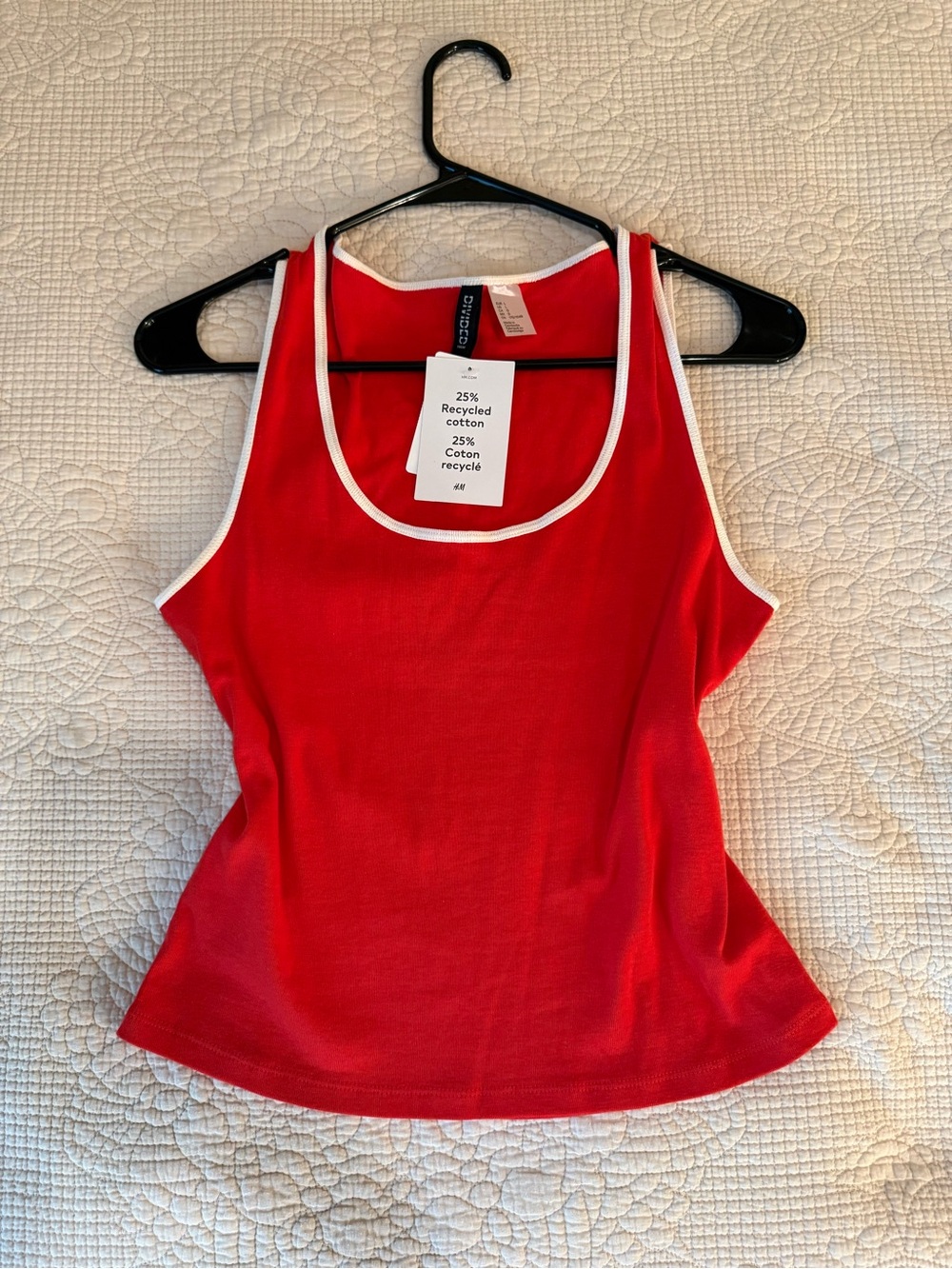 H&M Red Tank Top with White Trim